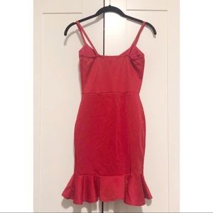 Boohoo Dresses - NWT Boohoo Stretch Ruffle Fitted Mini Red Dress Boohoo Dresses - NWT Boohoo Stretch Ruffle Fitted Mini Red Dress